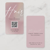 QR-code modern chic trendy hair styling verticaal  Visitekaartje (Voorkant / Achterkant)