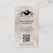 QR-code Modern Custom Logo Real Estate Agent Visitekaartje (Voorkant)