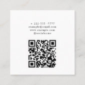 QR Code Modern Elegance Initiaal Monogram Vierkante Visitekaartje (Achterkant)
