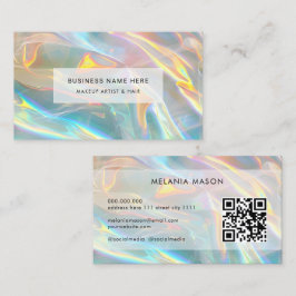 QR-code Modern Elegant Holographic Irediscent Visitekaartje