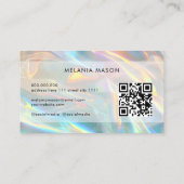 QR-code Modern Elegant Holographic Irediscent Visitekaartje (Achterkant)