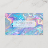 QR-code Modern Elegant Iridisent Holographic Visitekaartje (Voorkant)