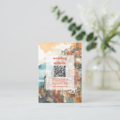 qr code Modern Elegant Italië Bestemming Bruiloft Informatiekaartje (Staand voorkant)