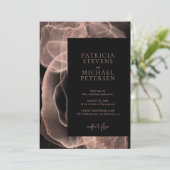 QR-code modern elegant roos goud zwart Kaart (Staand voorkant)