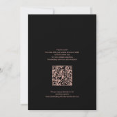 QR-code modern elegant roos goud zwart Kaart (Achterkant)