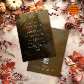 QR Code Modern Elegant  Rustiek Fall Wedding Kaart
