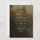 QR Code Modern Elegant  Rustiek Fall Wedding Kaart (Voorkant)