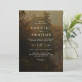 QR Code Modern Elegant  Rustiek Fall Wedding Kaart (Staand voorkant)