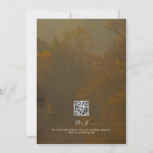 QR Code Modern Elegant  Rustiek Fall Wedding Kaart (Achterkant)