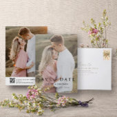 QR Code Modern Elegant Script 2 foto bruiloft Save The Date