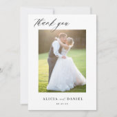 QR CODE modern elegant script foto bruiloft Bedankkaart (Voorkant)