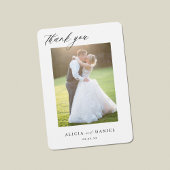 QR CODE modern elegant script foto bruiloft Bedankkaart