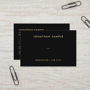 QR Code Modern Elegant Zwart Goud Tekst Europees Visitekaartje