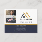 QR Code Modern Foto Professionele Makelaar Broker Visitekaartje (Voorkant)