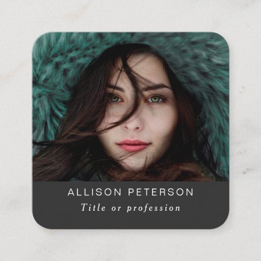 QR-code modern goud professionele scanner foto Vierkante Visitekaartje (Voorkant)