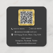 QR-code modern goud professionele scanner foto Vierkante Visitekaartje (Achterkant)