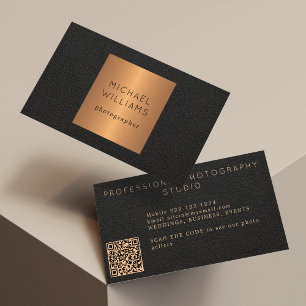QR CODE modern goud zwart luxe professionele profe Visitekaartje