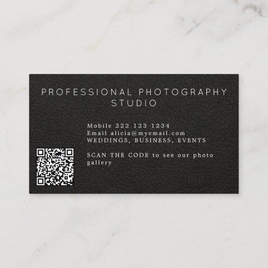 QR CODE modern goud zwart luxe professionele profe Visitekaartje (Achterkant)