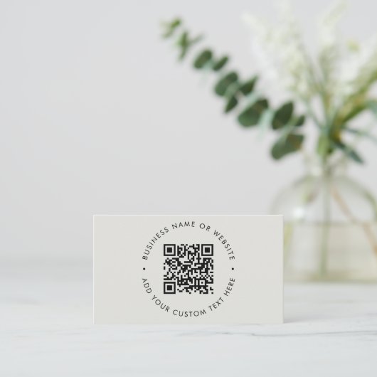 QR-code | Modern Grey Professional Scannable Visitekaartje (Staand voorkant)
