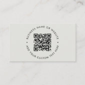 QR-code | Modern Grey Professional Scannable Visitekaartje (Voorkant)