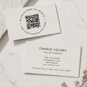 QR-code Modern Grey Professional Scannable Visitekaartje