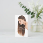QR Code Modern Haar & Beauty Stylist Salon Foto Visitekaartje (Staand voorkant)