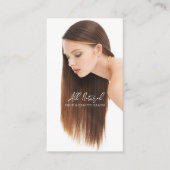 QR Code Modern Haar & Beauty Stylist Salon Foto Visitekaartje (Voorkant)