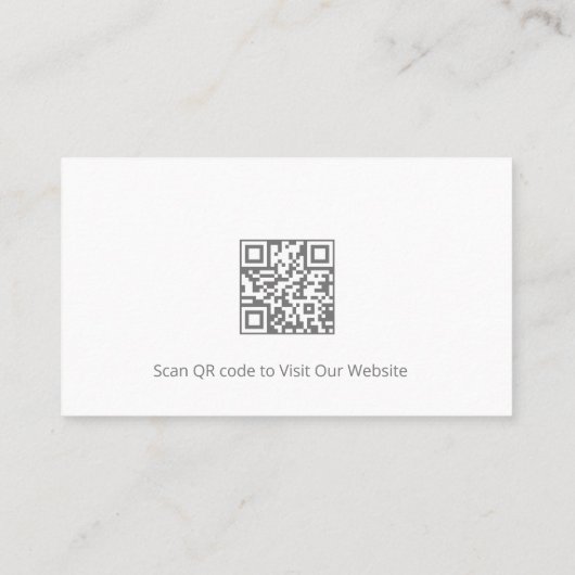 QR-code Modern Hair Stylist Grey Scissors Visitekaartje (Achterkant)