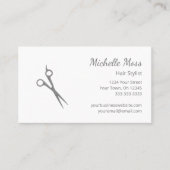 QR-code Modern Hair Stylist Grey Scissors Visitekaartje (Voorkant)