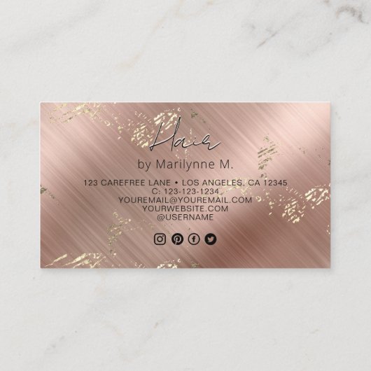 QR Code Modern Hair Stylist Visitekaartje (Achterkant)