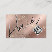 QR Code Modern Hair Stylist Visitekaartje (Voorkant)