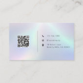 QR Code Modern holografische schoonheidssalon  Visitekaartje (Achterkant)