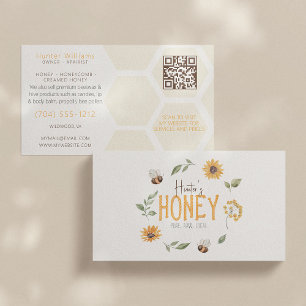 QR-code Modern Honeybee Wreater Apiarist Visitekaartje