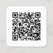 QR Code Modern Hot Pink & White Handwritten Script Vierkante Visitekaartje (Achterkant)