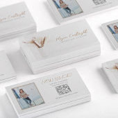 QR Code Modern Interieurontwerp Bloemen Natuur Fot Visitekaartje