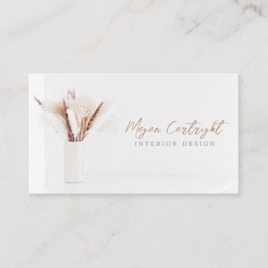 QR Code Modern Interieurontwerp Bloemen Natuur Fot Visitekaartje (Voorkant)