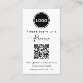 QR-code Modern | Laat ons een review Visitekaartje (Voorkant)