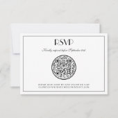 QR-code Modern legant Art Deco Wedding RSVP-kaart RSVP Kaartje (Voorkant)
