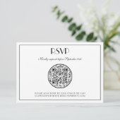QR-code Modern legant Art Deco Wedding RSVP-kaart RSVP Kaartje (Staand voorkant)