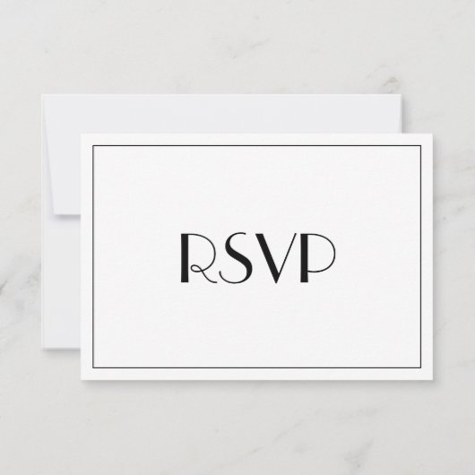 QR-code Modern legant Art Deco Wedding RSVP-kaart RSVP Kaartje (Achterkant)