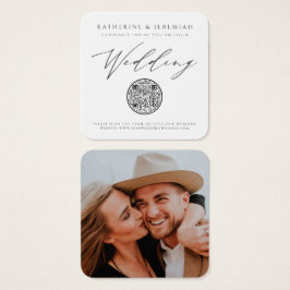 QR-code Modern legant Weddenschap Vierkante Visitekaartjes