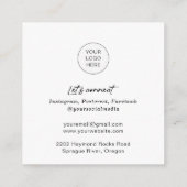 QR-code modern maakt kunstenaarspad omhoog Vierkante Visitekaartje (Achterkant)