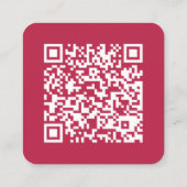 QR Code Modern Magenta Hot Pink Handwritten Script Vierkante Visitekaartje (Achterkant)