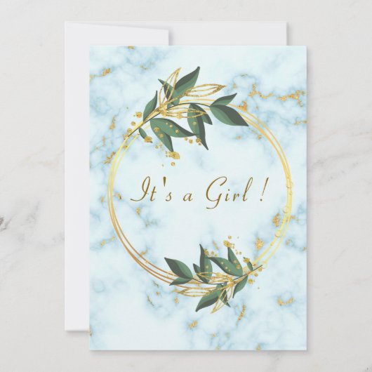 QR Code Modern Marmer Baby shower Uitnodiging (Achterkant)