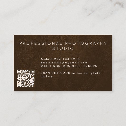 QR CODE modern metallic goudluxe professional Visitekaartje (Achterkant)