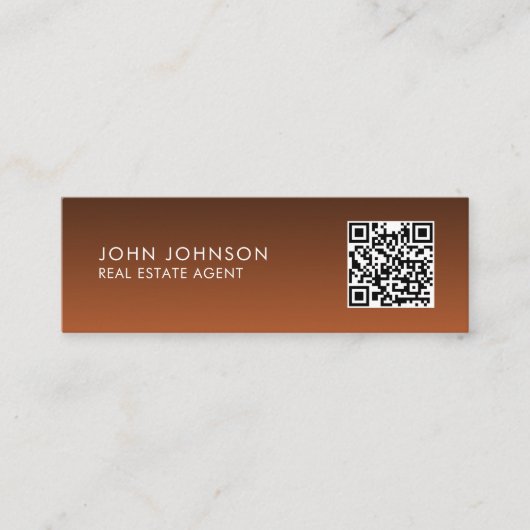 QR Code Modern Mini Business Card Mini Visitekaartje (Voorkant)