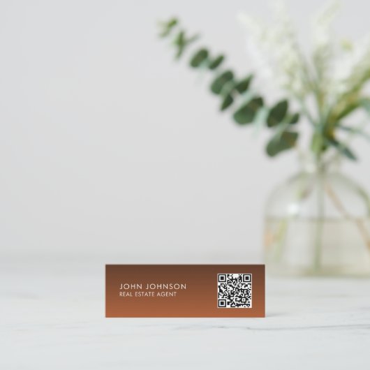 QR Code Modern Mini Business Card Mini Visitekaartje (Staand voorkant)