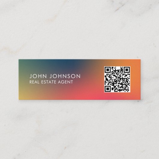 QR Code Modern Mini Business Card Visitekaartje (Voorkant)