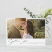 QR Code Modern Minimalist 2 foto Verloving Save The Date (Staand voorkant)