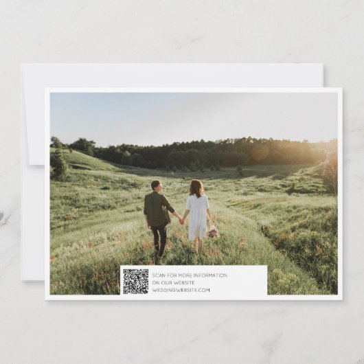 QR Code Modern Minimalist 2 foto Verloving Save The Date (Achterkant)